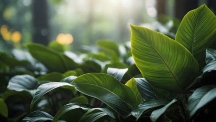 Fototapeta na wymiar Tropical Leaves Background, generative, AI