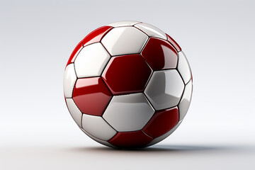 Fototapeta premium 3D rendering of a football soccer ball colored with the flag of Peru isolated on a white background