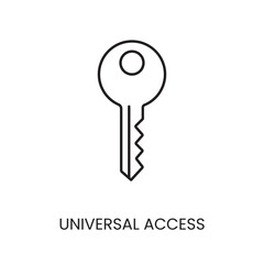 Universal Access, Key linear icon in vector