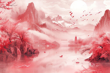Chinese new year 3d poster art graphics design.