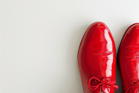 Red shoes on white background