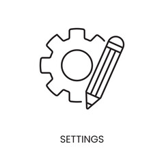 Tuning or Fitting Gear linear icon in vector