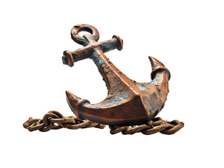 Rusty Anchor, isolated on a transparent or white background