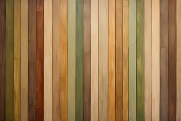 Earthy tones of brown and green stripes on a top-view wooden canvas, creating a calming ambiance.