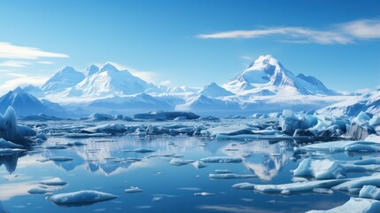 Fototapeta na wymiar Glacier lake realism photography bright UHD wallpaper