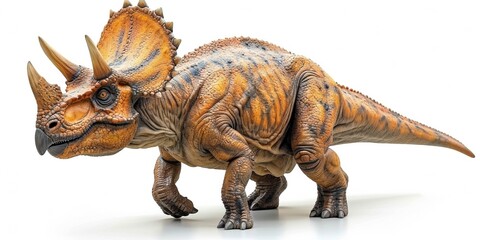 Mighty triceratops—a prehistoric herbivore with thick armor, powerful horns, and a fearsome stare.