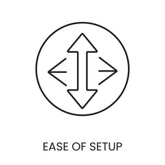 Easy to set up, setup linear icon in vector