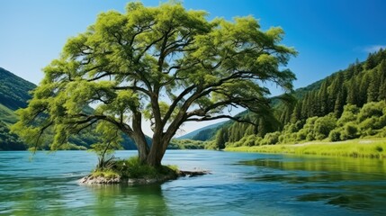 overlooking a river UHD wallpaper