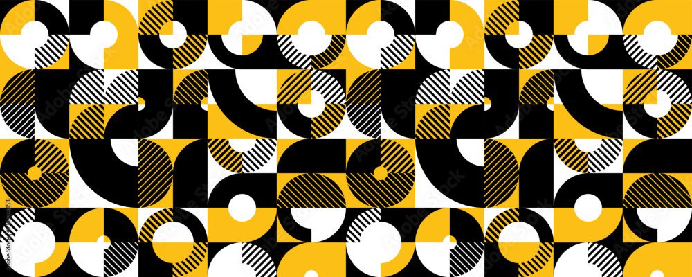 Aufkleber seamless vector abstract background in yellow color, geometric seamless pattern, tiling endless wall