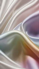 A texture of white silk emitting on the colorful light 