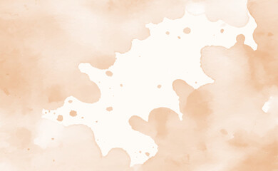 Peach abstract watercolor texture background. Vector beige watercolour pattern. Pastel watercolor brush texture. Autumn water color background