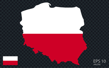 Fototapeta premium Vector map of Poland. Vector design isolated on grey background. 
