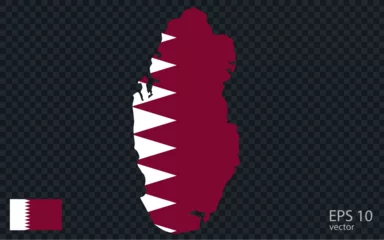 Fotobehang Vector map of Qatar. Vector design isolated on grey background.  © stepan