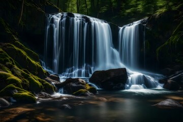 waterfall in the woods  Generated Ai