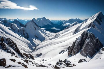 snow covered mountains  Generated Ai