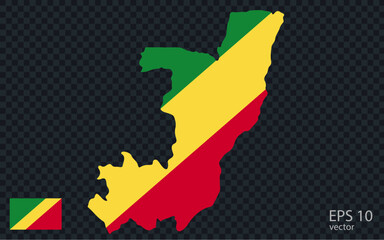 Vector map of Republic of the Congo. Vector design isolated on grey background.
