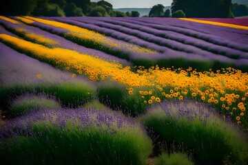 lavender field in region  Generated Ai