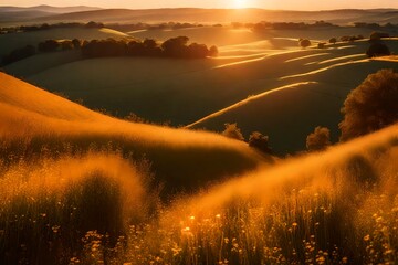 sunrise over the river  Generated Ai