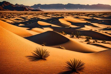 sunset in the desert  Generated Ai