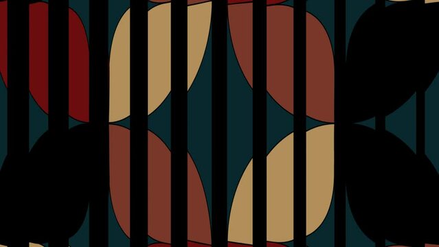 Decorated squares animation with several transitions and various rotations.