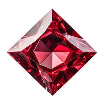 isolated illustration of red ruby gem crystal. Created with Generative AI