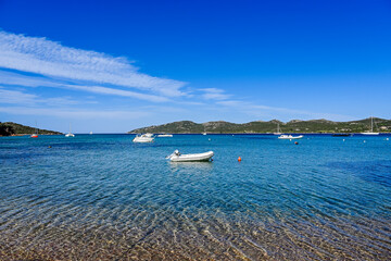 Bonifacio, Bucht, Sant'Amanza, Strand, Kalkfelsen, Kalkklippen, Insel, Korsika, Mittelmeer, Küste,...