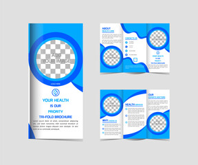 Medical  Health Care Tri Fold Brochure Template Design   Editable And Resizable