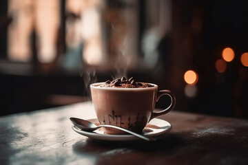 Cup of hot coffee With chocolate