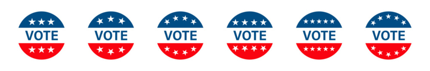 Vote election icon. USA vote, election sticker. Voting US political icon