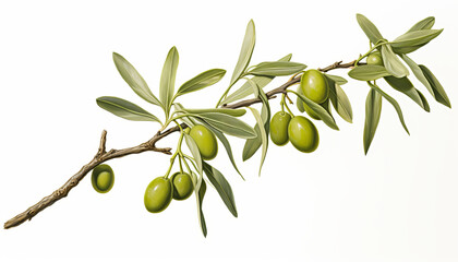 Peaceful olive branch symbolizing harmony and tranquility on a vibrant green background