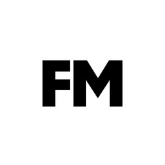 Letter F and M, FM logo design template. Minimal monogram initial based logotype.