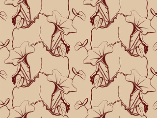 Floral pattern seamless background. Foliage and flower wallpaper design of nature.