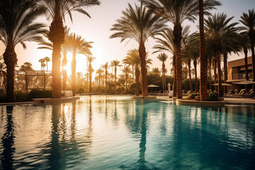 Swimming pool at tropical resort