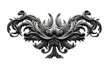 Fototapeta premium Hand-drawn decorative border in retro style. Vintage calligraphic vignette or divider for greeting card, wedding invitations, isolated on a Transparent background. Generative AI