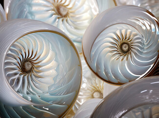 Symmetrical Spiral Swirl: Golden Ratio in Nature's Magnificent Nautilus Shell