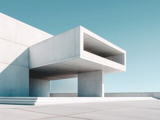 Obraz premium Minimalist architecture, capturing the essence of simplicity and clean lines