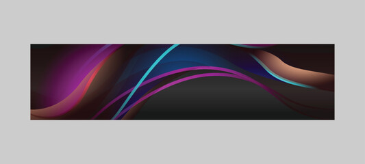 Abstract dynamic vibrant gradient horizontal banner vector