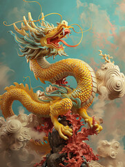 Fototapeta na wymiar The Chinese dragon of the Year of the Dragon.
