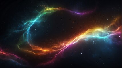 Space background abstract with rainbow colored light digital materials, technology concept from Generative AI