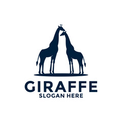 Giraffe vector logo, Giraffe animal logo design template