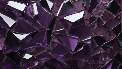 Purple broken glass background material texture abstract from Generative AI