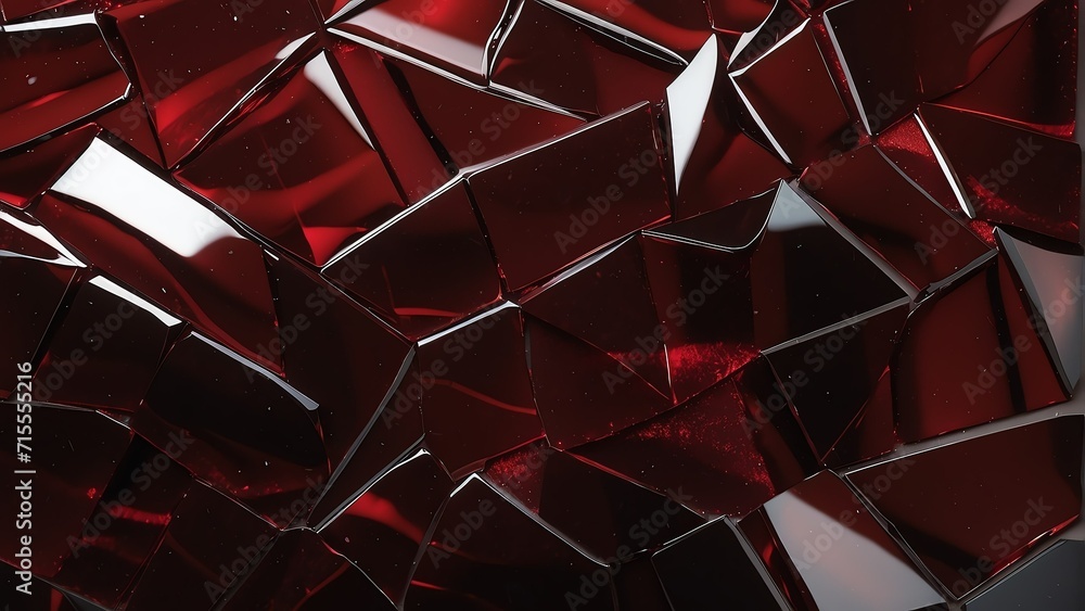 Poster dark red broken glass background material texture abstract from generative ai