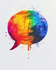 Colorful Burst: Squareshaped Speech Bubble Energizes
