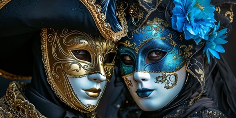 Elegant mask of venetian carnival 3d render