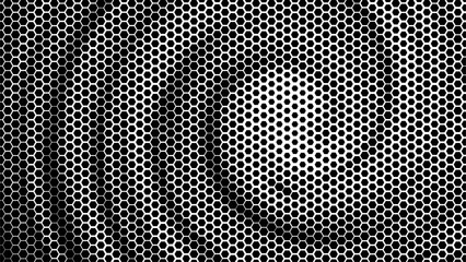 Hexagonal geometric swirl background. Halftone hexagon shapes technology background. Abstract geometric swirling pattern. Hexagon shadow gradient with hexagonal pattern. Vector Illustration.
