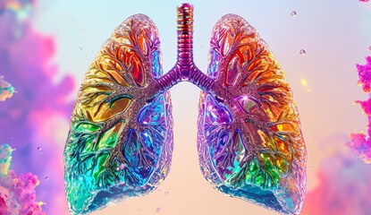 Photo human internal organ with lungs - obrazy, fototapety, plakaty