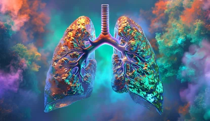 Fotobehang Photo human internal organ with lungs © Sahil Madan