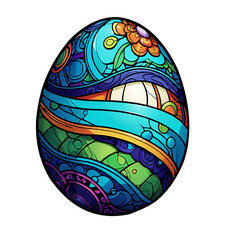 Easter egg. Clipart, sticker design.