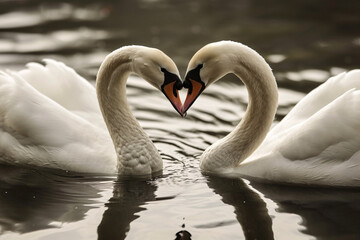 Fototapeta premium Happy Valentine Swans