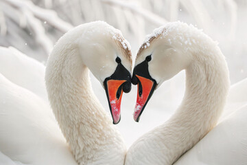 Fototapeta premium Happy Valentine Swans